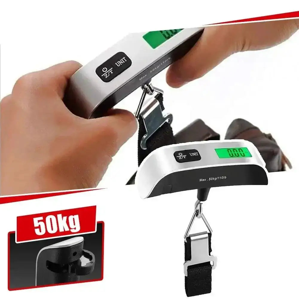 Digital luggage scale with overload indicator and 50kg portable scale for easy travel