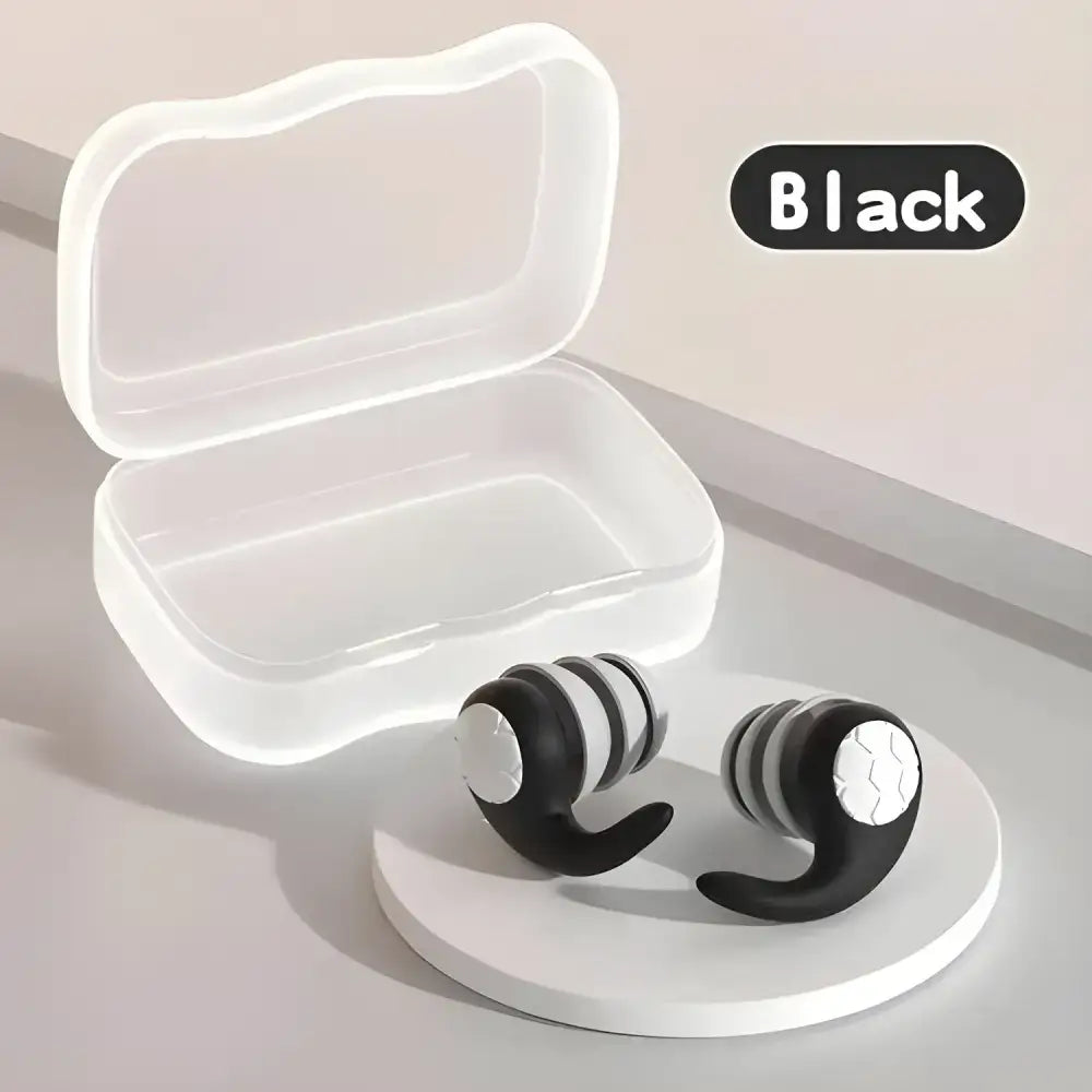 Soft silicone earplugs in a sleek carrying case for ultimate sound isolation