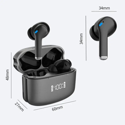 Gray True Wireless Earbuds with Noise Cancelling and charging case for a seamless audio experience