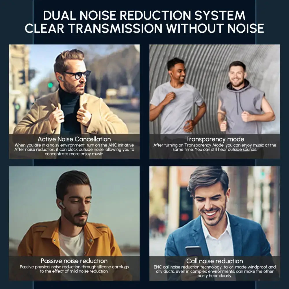 Noise cancelling True Wireless Earbuds ad showcasing ultimate sound isolation