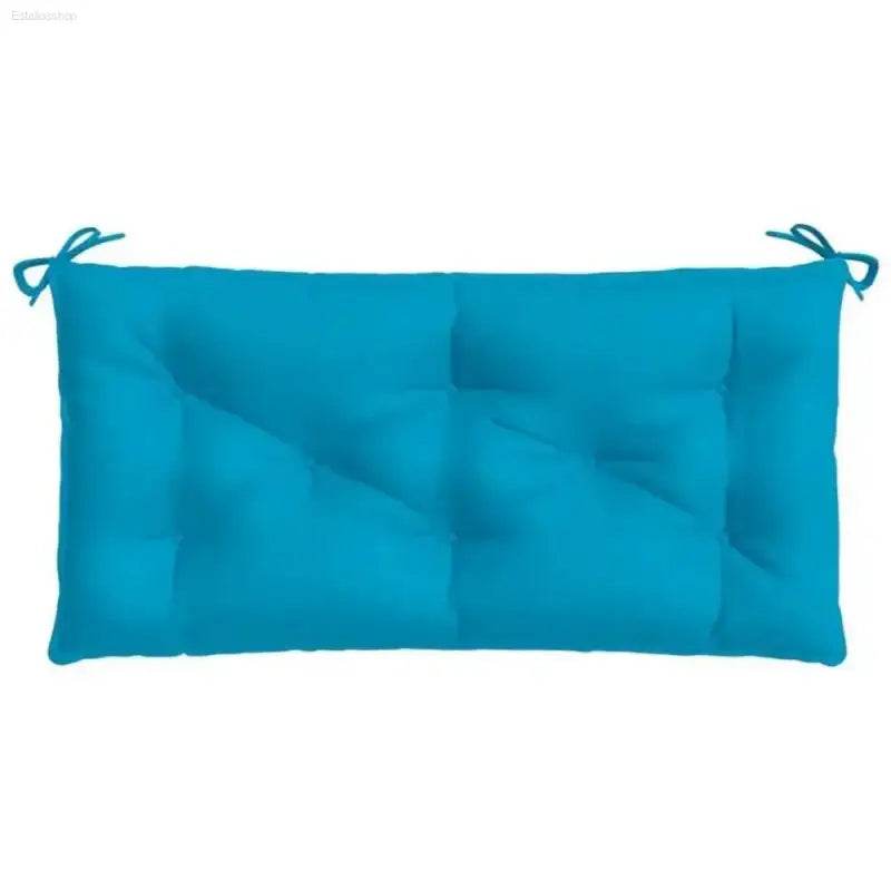 Turquoise Dream Bench: Coastal Bliss Awaits! Imagine Relaxing on your New White Wooden Bench, Adorned with Vibrant Blue and Turquoise Cushions. this Set Includes - Estalios