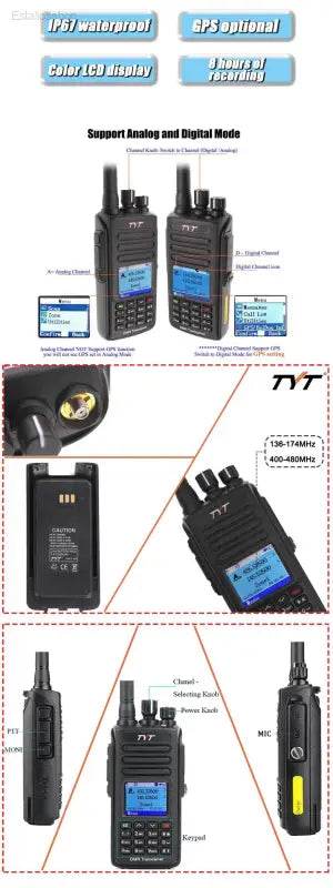 TYT NEW AES256 Encryption Dual Band Waterproof Walkie Talkie - Estalios