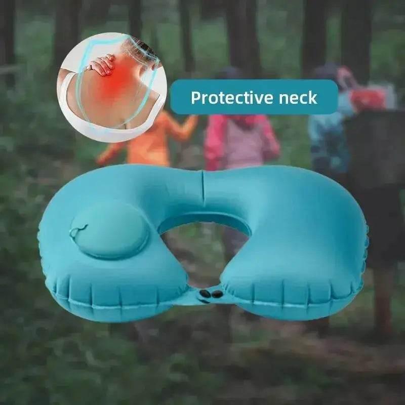 U Shape Neck Cushion Automatic Air Inflatable Travel Pillow - Estalios