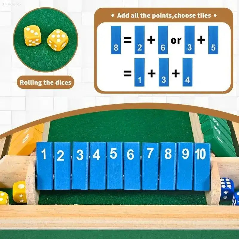 Ultimate 2-In-1 Wooden Dice & Chessboard Game - Perfect for Family Fun and Gatherings! - Estalios