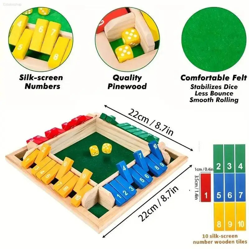 Ultimate 2-In-1 Wooden Dice & Chessboard Game - Perfect for Family Fun and Gatherings! - Estalios