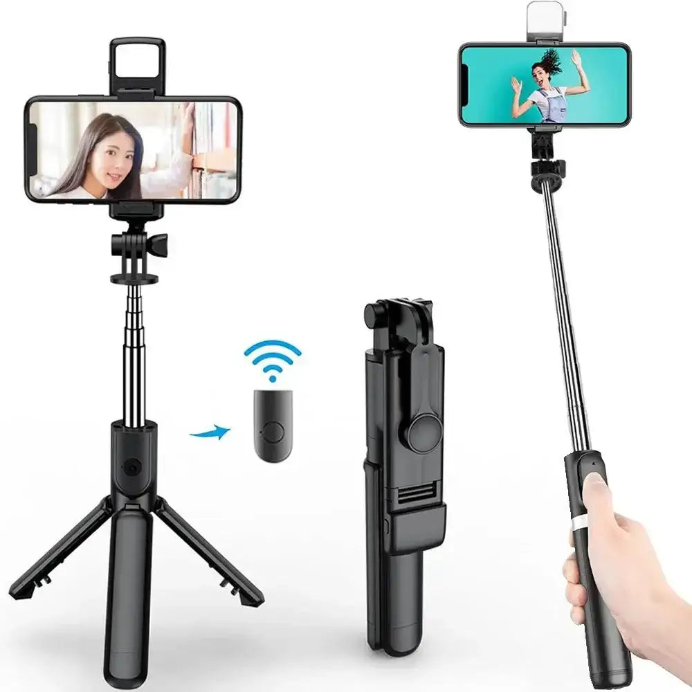 Ultimate 3in1 Wireless Selfie Stick Tripod with Light and remote for perfect selfies