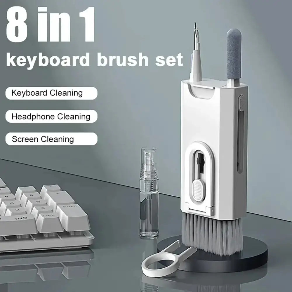 Ultimate 8-in-1 Computer Cleaning Kit with keyboard brushes and tablet microfiber cloth