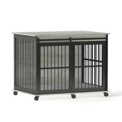 Ultimate Bite-Proof Metal Dog Crate with Stylish End Table - Estalios