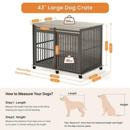 Ultimate Bite-Proof Metal Dog Crate with Stylish End Table - Estalios