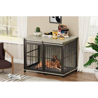 Ultimate Bite-Proof Metal Dog Crate with Stylish End Table - Estalios