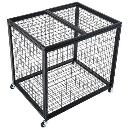 Ultimate Black Mesh Cart with Swivel Wheels and Rolling Cage Action - Estalios