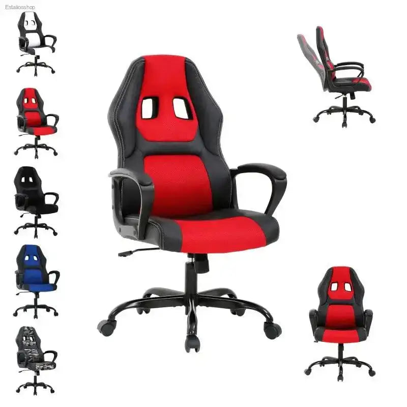 Ergonomic Red PU Leather Gaming Chair with Ultimate Comfort for Gamers and Office Professionals