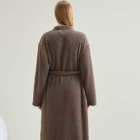 Ultimate Cozy Brown Fuzzy Robe and Pants Set - Estalios