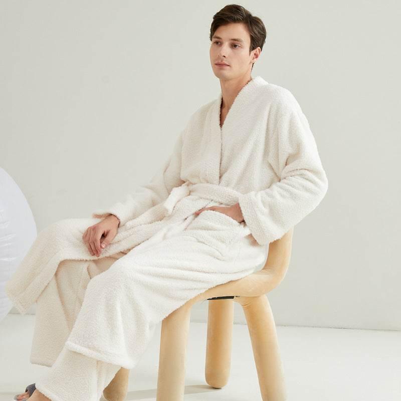 Ultimate Cozy Brown Fuzzy Robe and Pants Set - Estalios