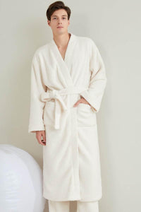 Ultimate Cozy Brown Fuzzy Robe and Pants Set - Estalios
