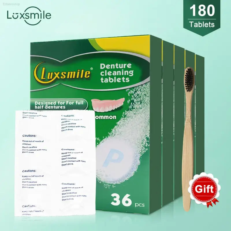✨ Ultimate Freshness – Luxsmile Denture Cleaning Tablets | Effortless Care for Your Dental Appliances - 5boxI180Tabs