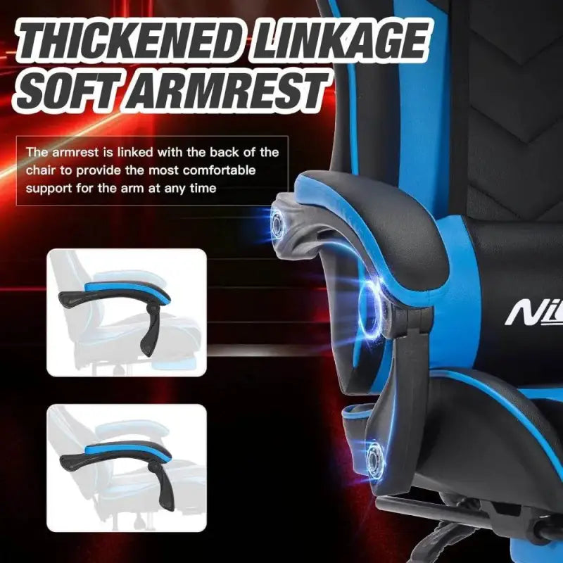 Ultimate Gaming Chair with Footrest - Ergonomic, Adjustable Height, and Breathable PU Material for Maximum Comfort - Estalios