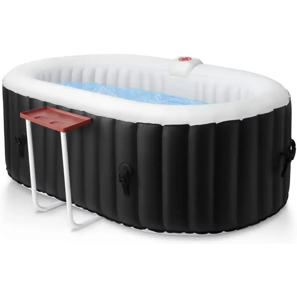 Ultimate Inflatable Hot Tub Party with a side table, perfect for relaxing in a hot tub inflatable