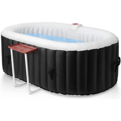 Ultimate Inflatable Hot Tub Party with a side table, perfect for relaxing in a hot tub inflatable