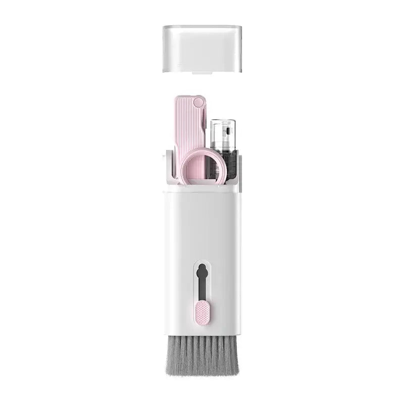 White and pink Ultimate Keyboard Cleaner Kit & Brush for easy computer cleaning and care