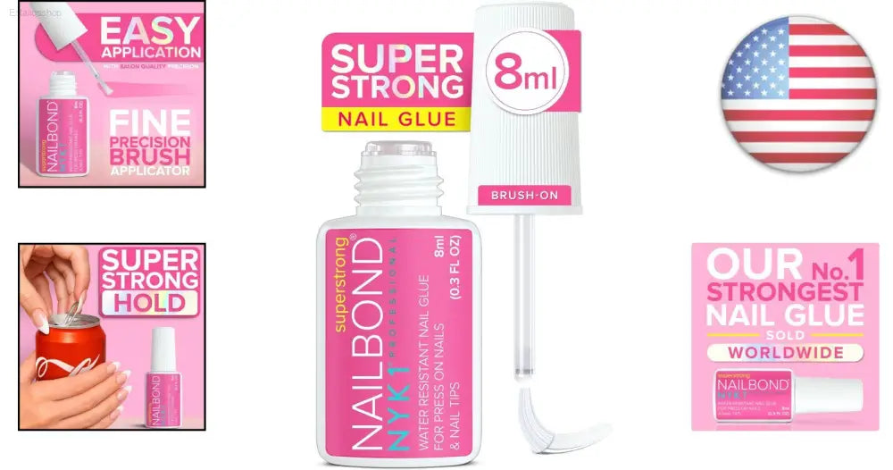 Ultimate 8ML Brush-On Nail Bonding Glue for Long-Lasting Press-On & Acrylic Nails