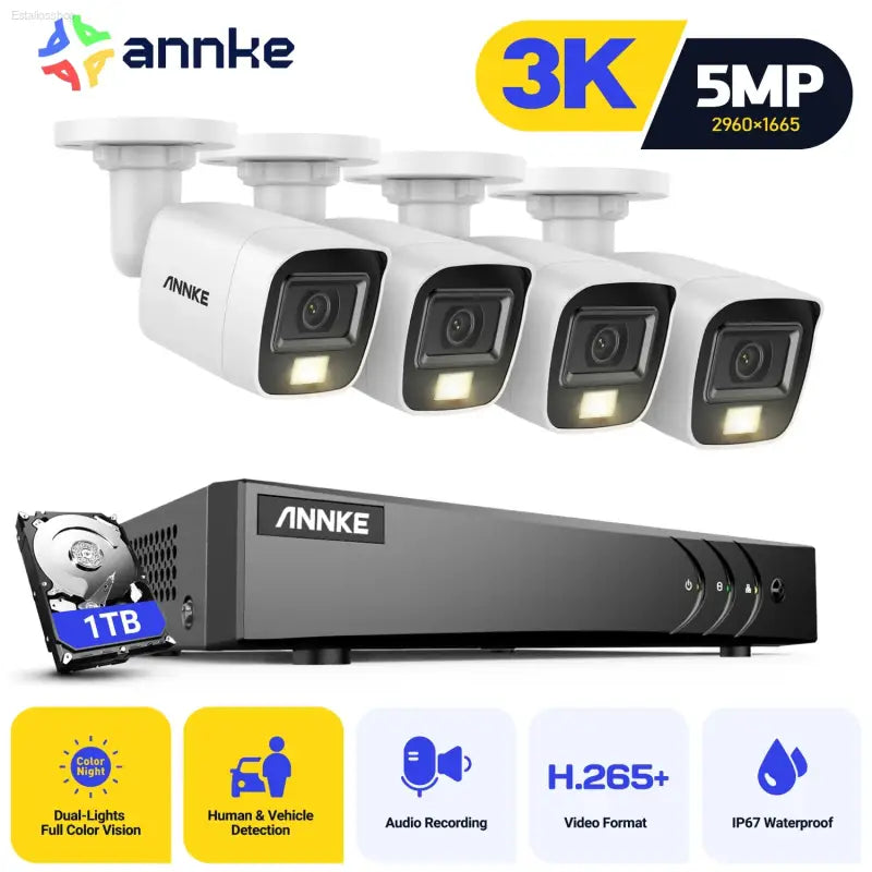 🔒 Ultimate Protection – ANNKE 8CH 5MP Video Security System | Reliable Surveillance for Your Home or Business - 1T