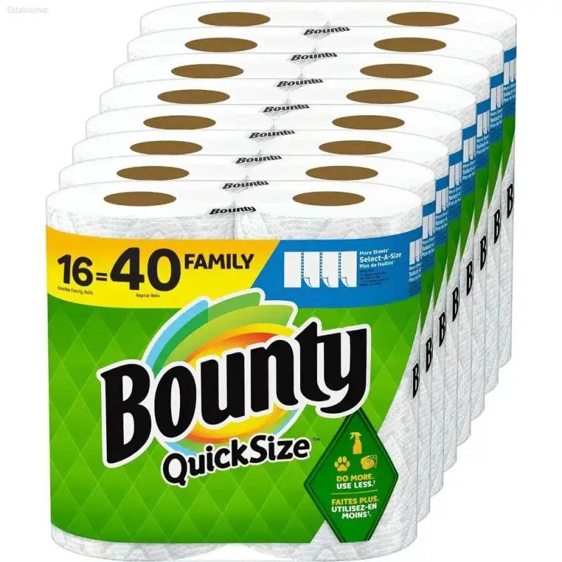 Ultimate Quick-Size Paper Towels - 16 Family Rolls = 40 Regular Rolls - Ultra-Absorbent & Versatile Cleaning Power - Estalios