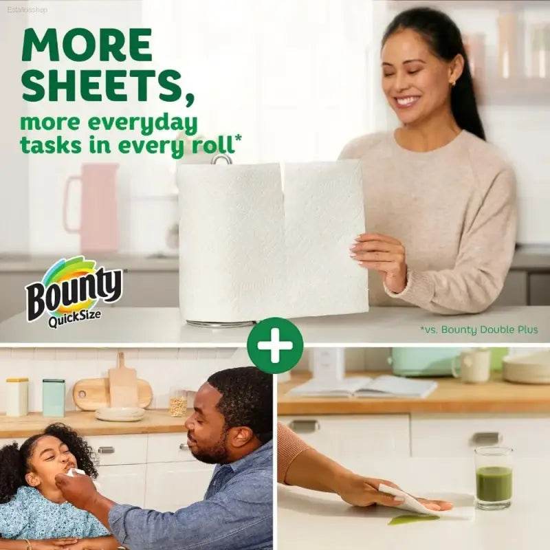 Ultimate Quick-Size Paper Towels - 16 Family Rolls = 40 Regular Rolls - Ultra-Absorbent & Versatile Cleaning Power - Estalios