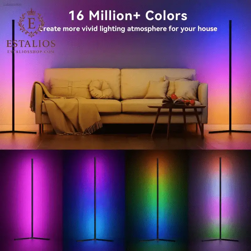 Ultimate RGB Smart Corner Floor Lamp with 16 Million Colors and Music Sync for Bedroom and Gaming Setup - EstaliosShop