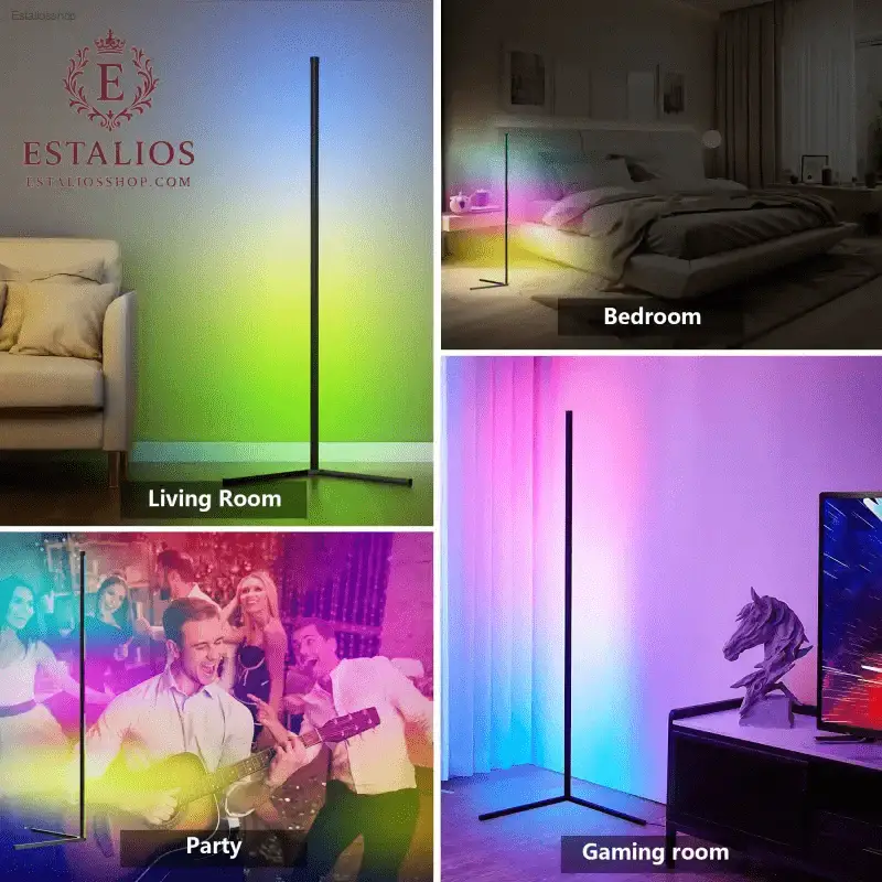 Ultimate RGB Smart Corner Floor Lamp with 16 Million Colors and Music Sync for Bedroom and Gaming Setup - EstaliosShop