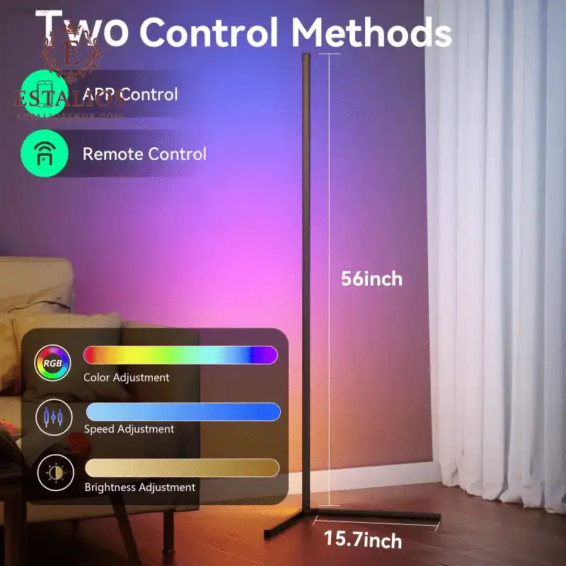 Ultimate RGB Smart Corner Floor Lamp with 16 Million Colors and Music Sync for Bedroom and Gaming Setup - EstaliosShop