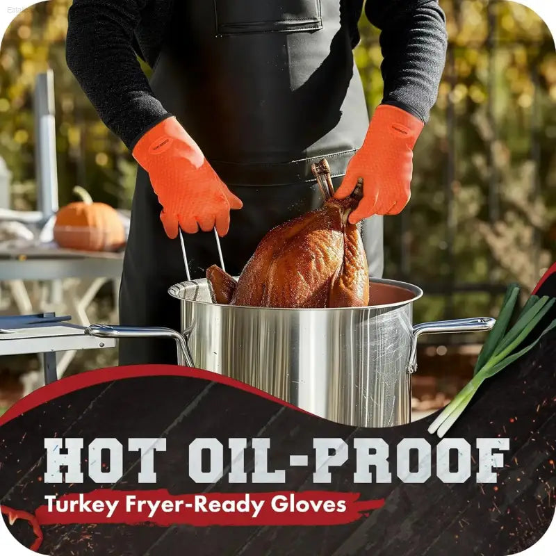 Ultimate Silicone BBQ Gloves - Extreme Heat Resistance for Safe Grilling & Handling Hot Foods - Waterproof and Versatile!