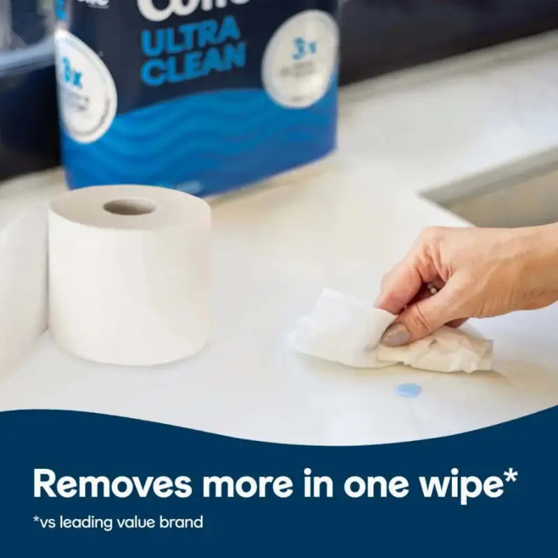 Roll of white paper towels.