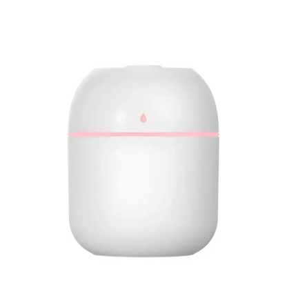 White humidifier with pink accents, perfect portable USB ultrasonic oil diffuser car