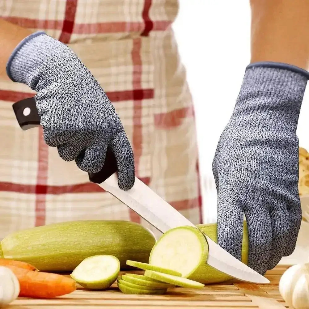 Cut resistant gray gloves for ultimate kitchen safety and protection while cooking