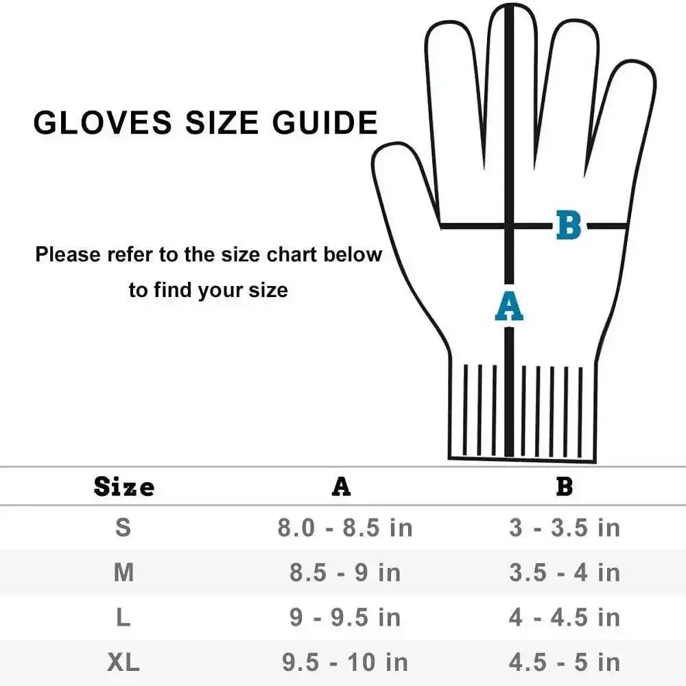 Glove size guide for Unbeatable Cut Resistant Kitchen Gloves to find your fit