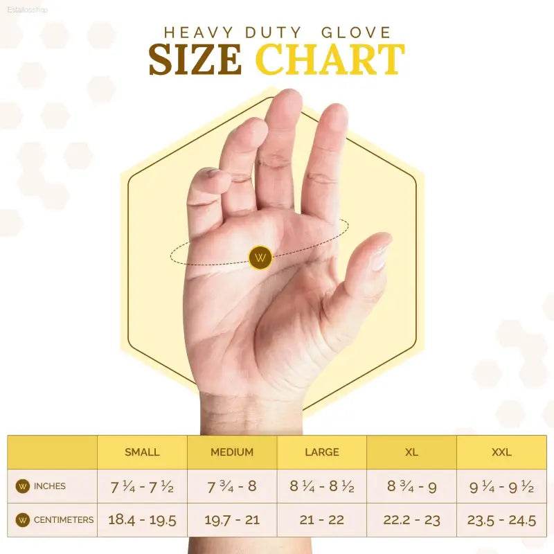 Glove size chart.