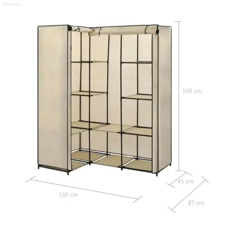 Unfold Closet Nirvana: Beige Fabric Cover Iron Frame Privacy! - Estalios