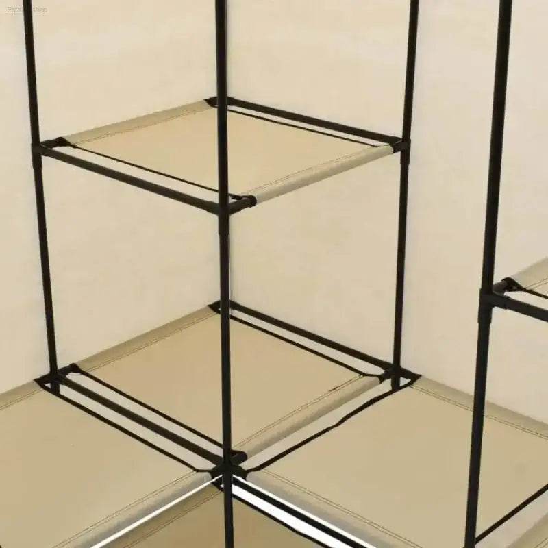 Unfold Closet Nirvana: Beige Fabric Cover Iron Frame Privacy! - Estalios