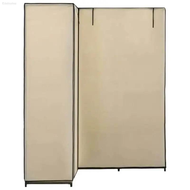 Unfold Closet Nirvana: Beige Fabric Cover Iron Frame Privacy! - Estalios