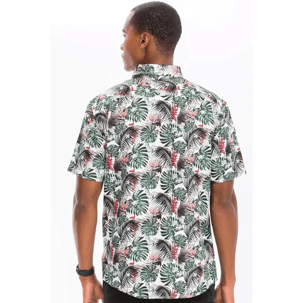 Vibrant Hawaiian Print Button-Down Shirt