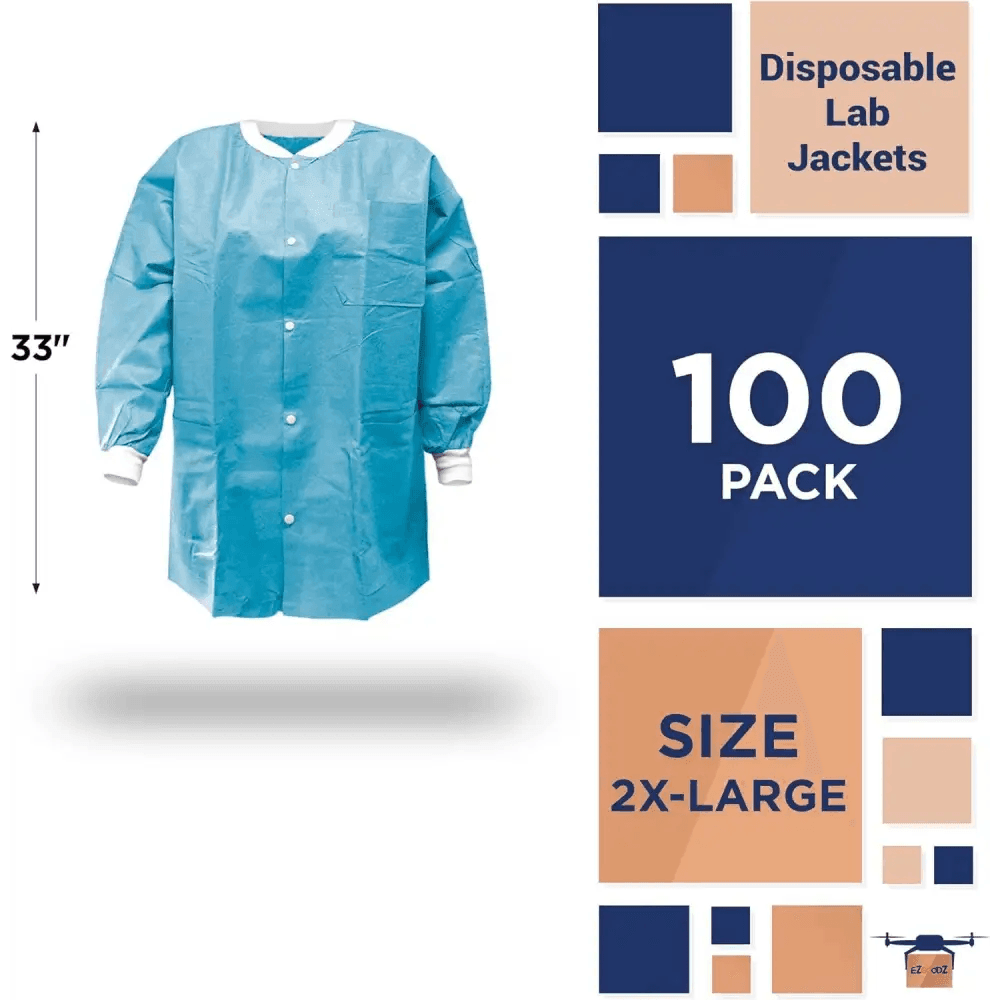 Unisex Disposable Lab Jacket Pack of 100 for Comfort - Estalios