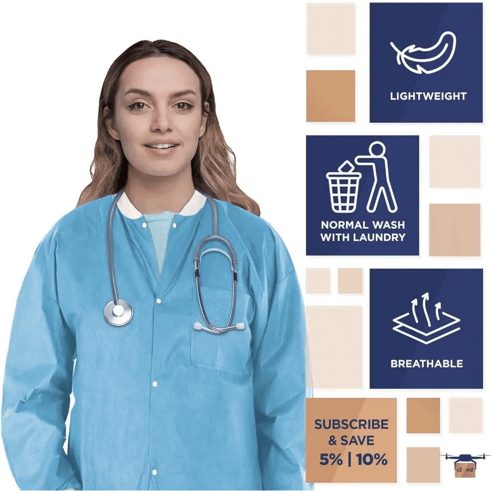 Unisex Disposable Lab Jacket Pack of 100 for Comfort - Estalios