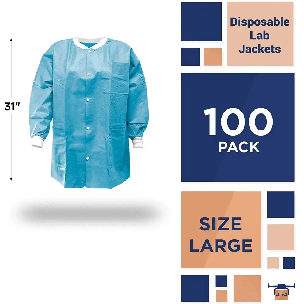 Unisex Disposable Lab Jacket Pack of 100 for Comfort - Estalios