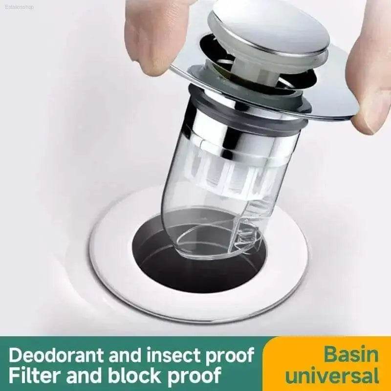 Universal Basin Pop-up Drain Filter for Hair and Debris - Estalios