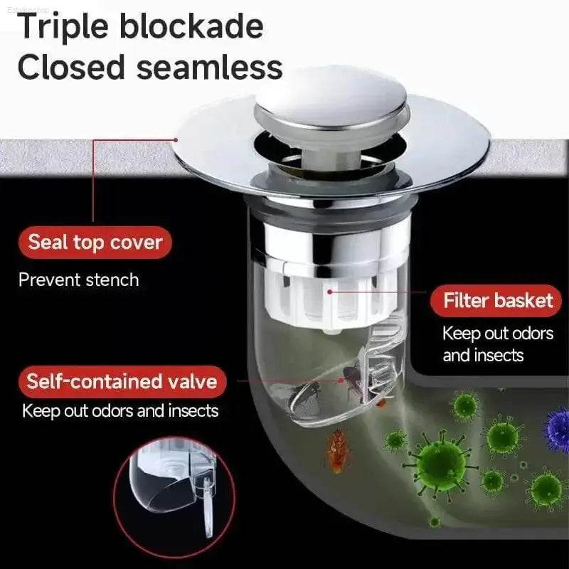 Universal Basin Pop-up Drain Filter for Hair and Debris - Estalios