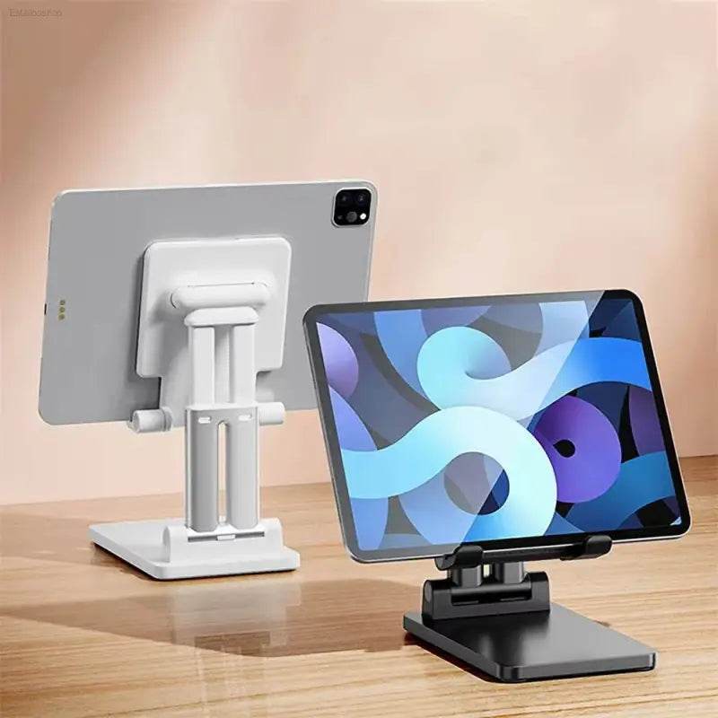 Universal Desktop Phone Bracket with Solid Base and Folding Design - Estalios