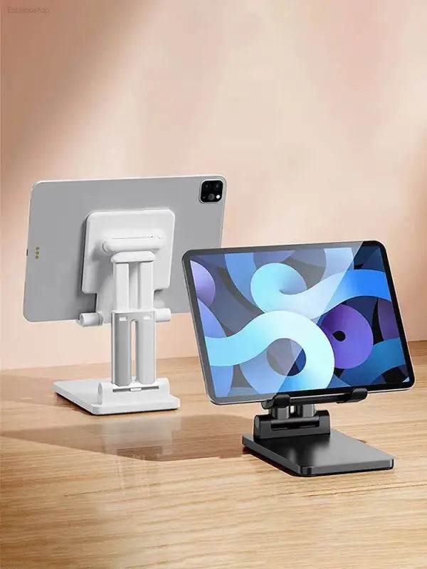 Universal Desktop Phone Bracket with Solid Base and Folding Design - Estalios