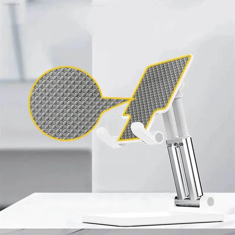 Universal Desktop Phone Bracket with Solid Base and Folding Design - Estalios