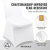 Universal Spandex Folding Chair Covers for Events 50PCS White - Estalios